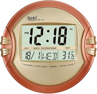Round Wall - Table Clock (26.5 cm X 26.5 cm, Golden, ODC-110) Plastic Wall Clock