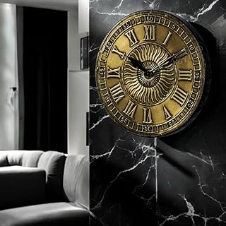 Wood And Brass Wall Clock / 10 Inches (25 Cm'S) / Pure Brass/Hand-Hammerred Art Work/Antique Finish, Analog Wall Clock