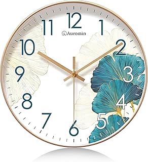 for Hall | Silent Wall Clock for Living Room Stylish Latest | Modern Designer Fancy Unique Wall Watch for Bedroom, Office (White-Blue) Wall Clock