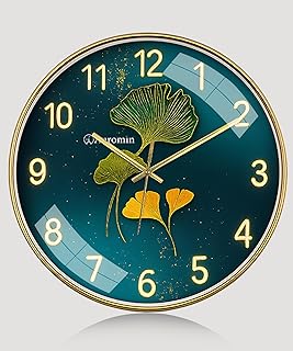 Wall Clock for Living Room Stylish Latest | Unique Wall Watch for Bedroom, Office, Kitchen, Hall| Decorative Clock for Home Decor & Wall Decoration Items (Green-Leafart) Wall Clock