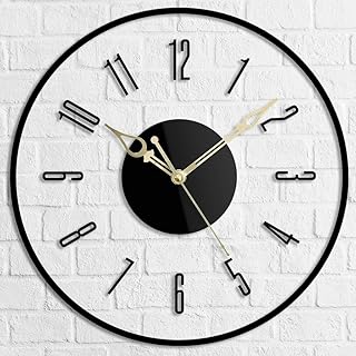 Sleek Numeric Silent and Sweep Wall Clock for Living Room Home Bedroom & Office Wall Decoration (Transparent, 12 Inch) Analog Wall Clock