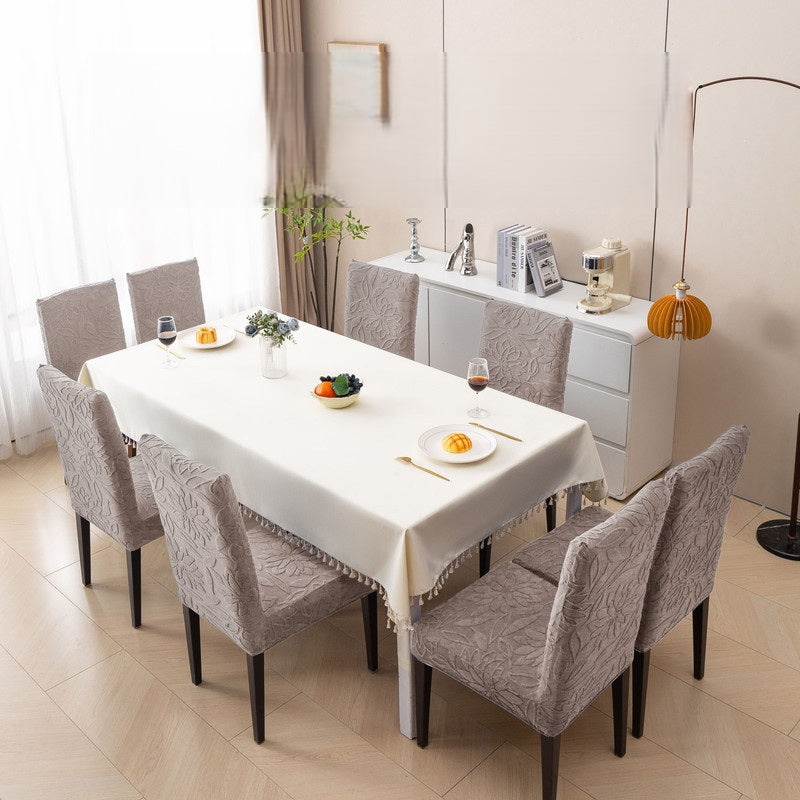 Knitted Stretch Dining Chair Covers 220 GSM Set | Washable Elastic Chair Slipcovers | Soft Anti-Slip Chair Protectors | Dustproof Furniture Covers for Dining Room, Kitchen and Events