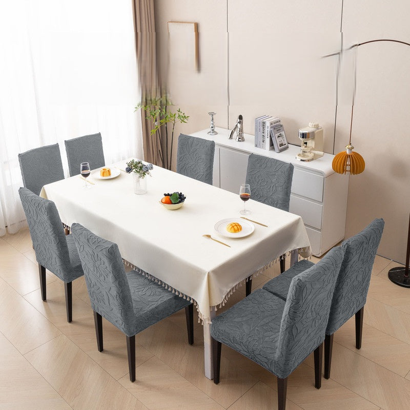 Knitted Stretch Dining Chair Covers 220 GSM Set | Washable Elastic Chair Slipcovers | Soft Anti-Slip Chair Protectors | Dustproof Furniture Covers for Dining Room, Kitchen and Events