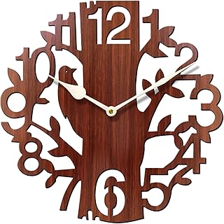 Watch for Home | Wooden Wall Clock for Living Room Stylish Wall Clock | Analog Clocks for Home - 10 Inch Brown Wall Clock