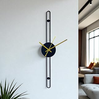 Needle Metal Wall Clock for Home and Office- Wall Decor, Wall Clock for Home Stylish Latest (19 X 3.9 inches) with Silent Clock Mechanism Wall Clock