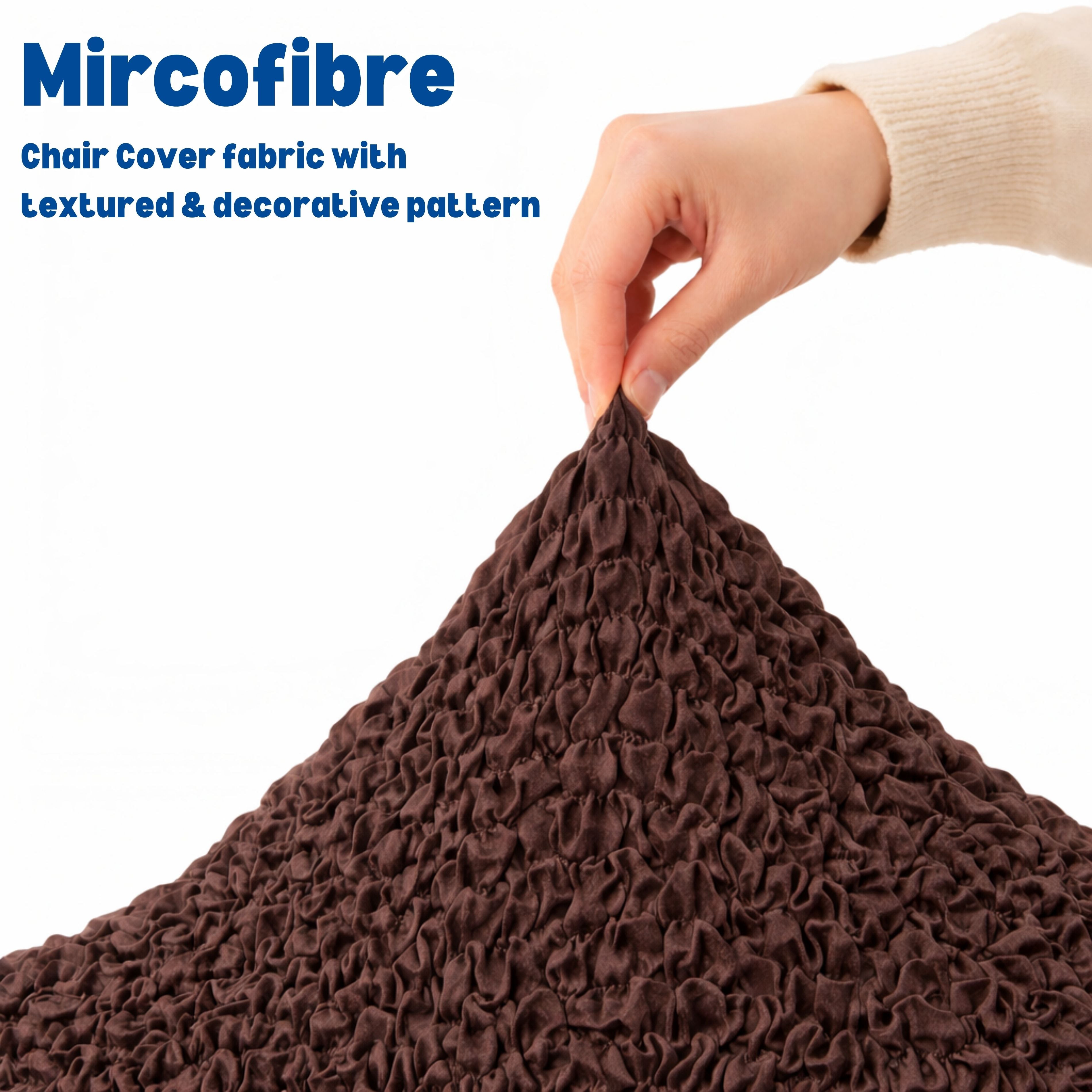 Premium 1 Seater Sofa Cover - Microfiber Stretchable Italian Textured Armchair Slipcover (Brown)