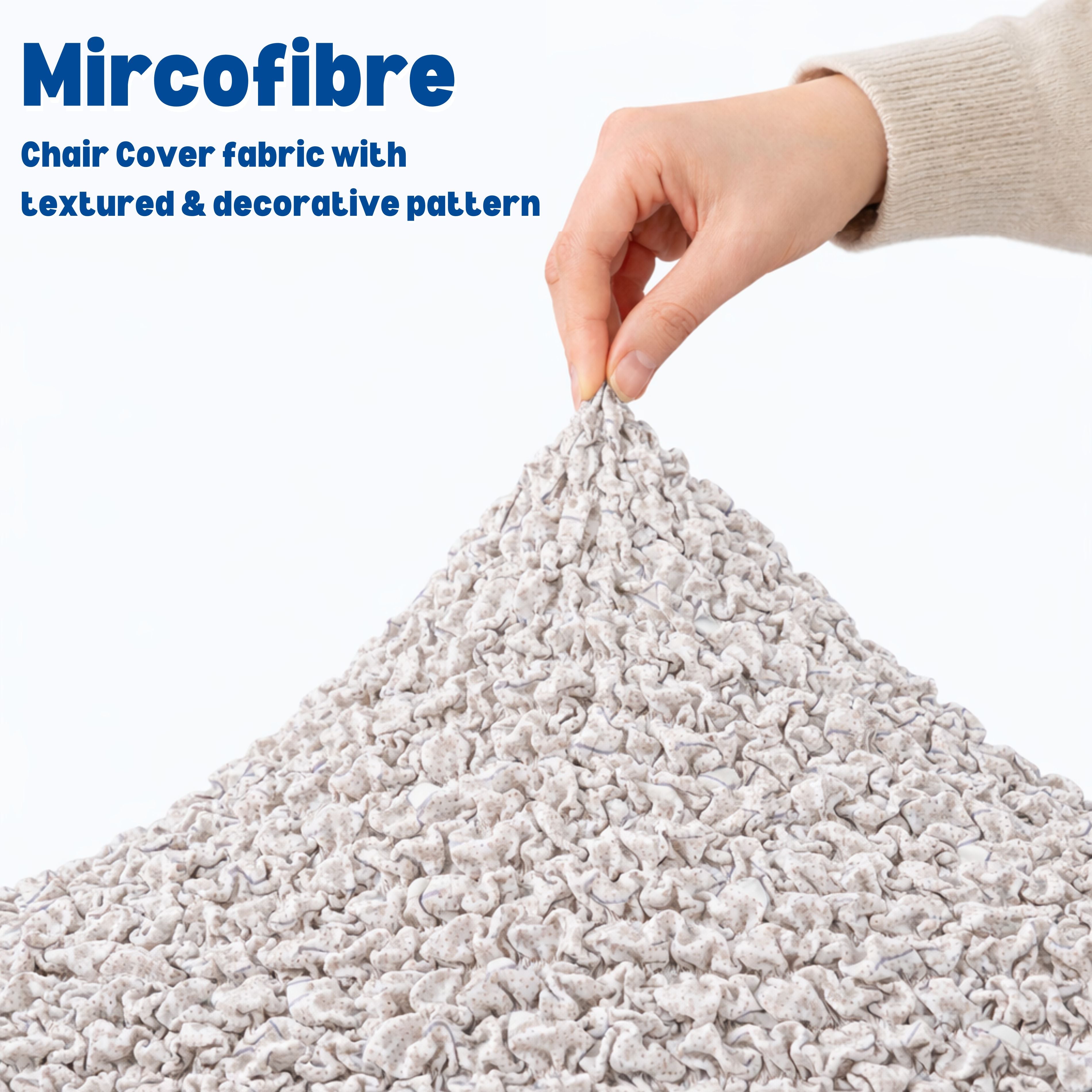 Premium 3 Seater Sofa Cover - Microfiber Stretchable Italian Textured Couch Slipcover (Cream)