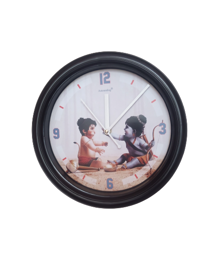 Bal Hanuman Ji & Ram Ji  Plastic Wall Clock's (10x10) Inch