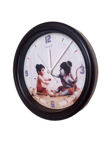 Bal Hanuman Ji & Ram Ji  Plastic Wall Clock's (10x10) Inch