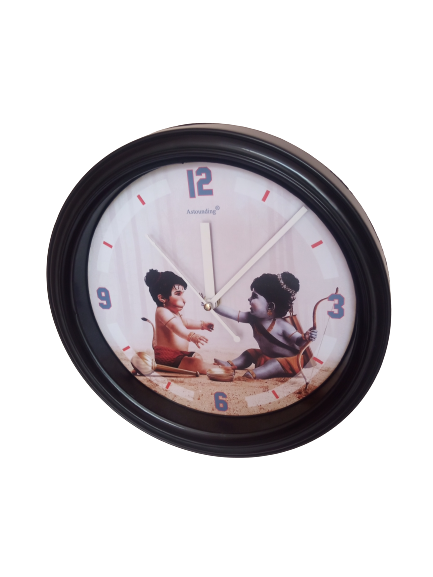 Bal Hanuman Ji & Ram Ji  Plastic Wall Clock's (10x10) Inch