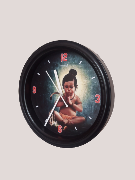 Bal Hanuman Ji Plastic Wall Clock's (10x10) Inch