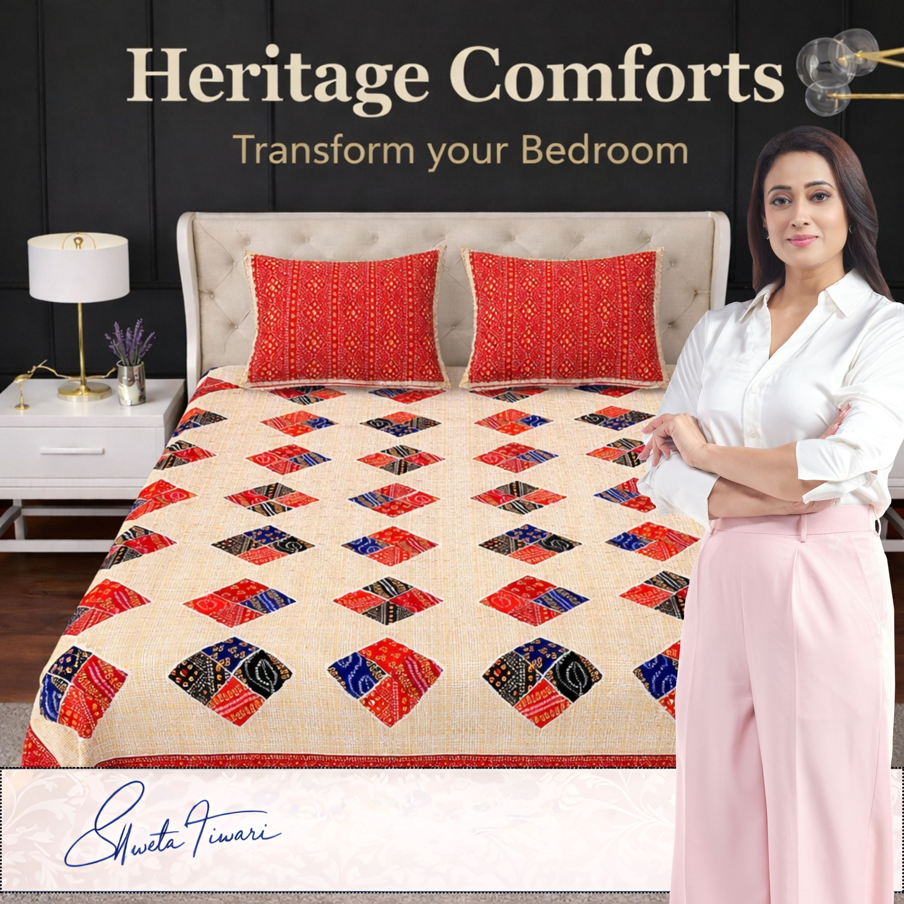 Cotton 244 TC Printed King Size Bedsheet with 2 Pillow Covers – Premium Soft Flat Bed Sheet (Multicolor)
