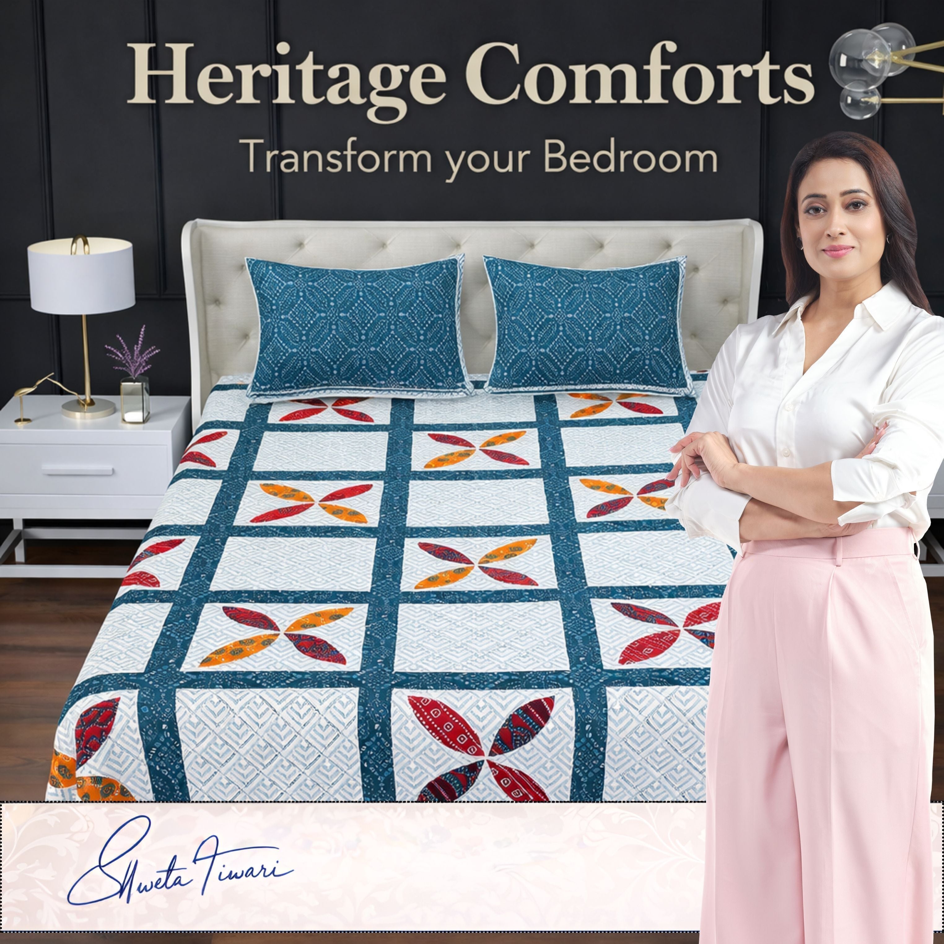 Cotton 244 TC Printed King Size Bedsheet with 2 Pillow Covers – Premium Soft Flat Bed Sheet (Multicolor)