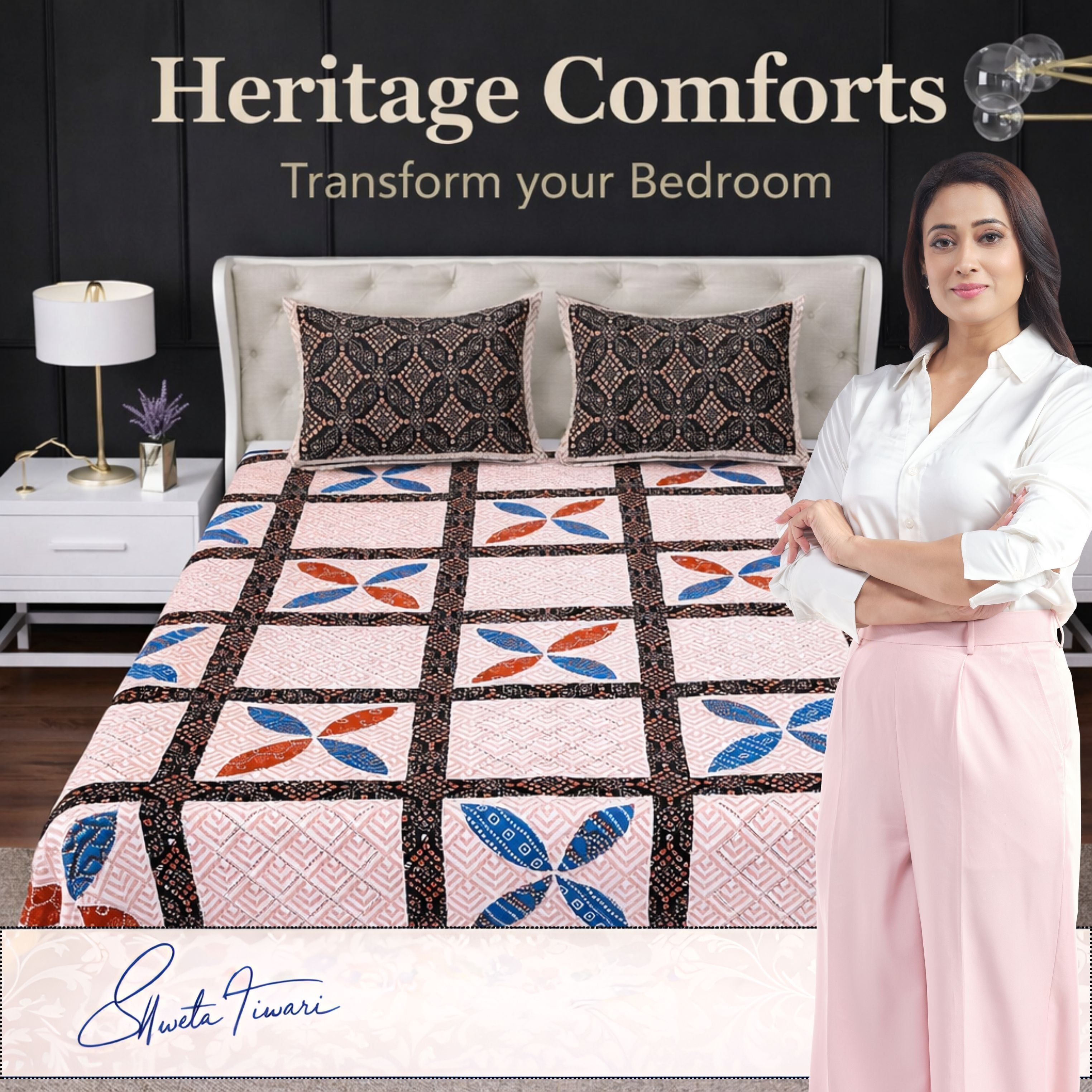 Cotton 244 TC Printed King Size Bedsheet with 2 Pillow Covers – Premium Soft Flat Bed Sheet (Multicolor)