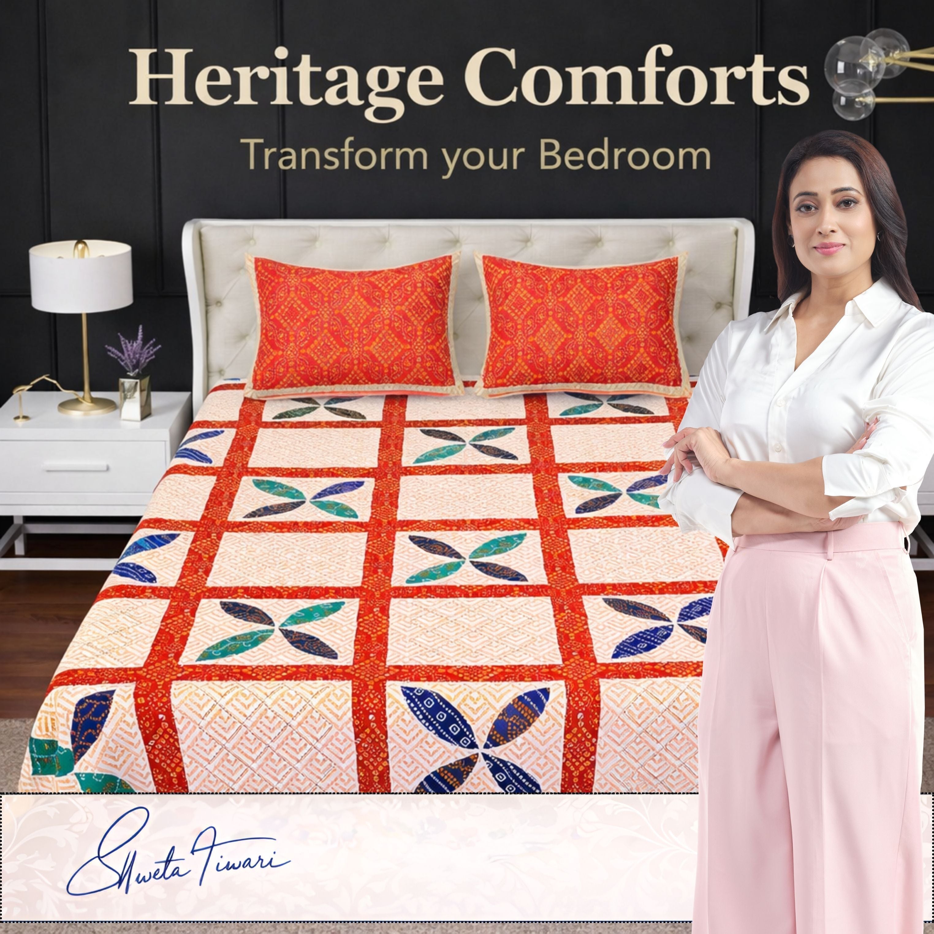 Cotton 244 TC Printed King Size Bedsheet with 2 Pillow Covers – Premium Soft Flat Bed Sheet (Multicolor)
