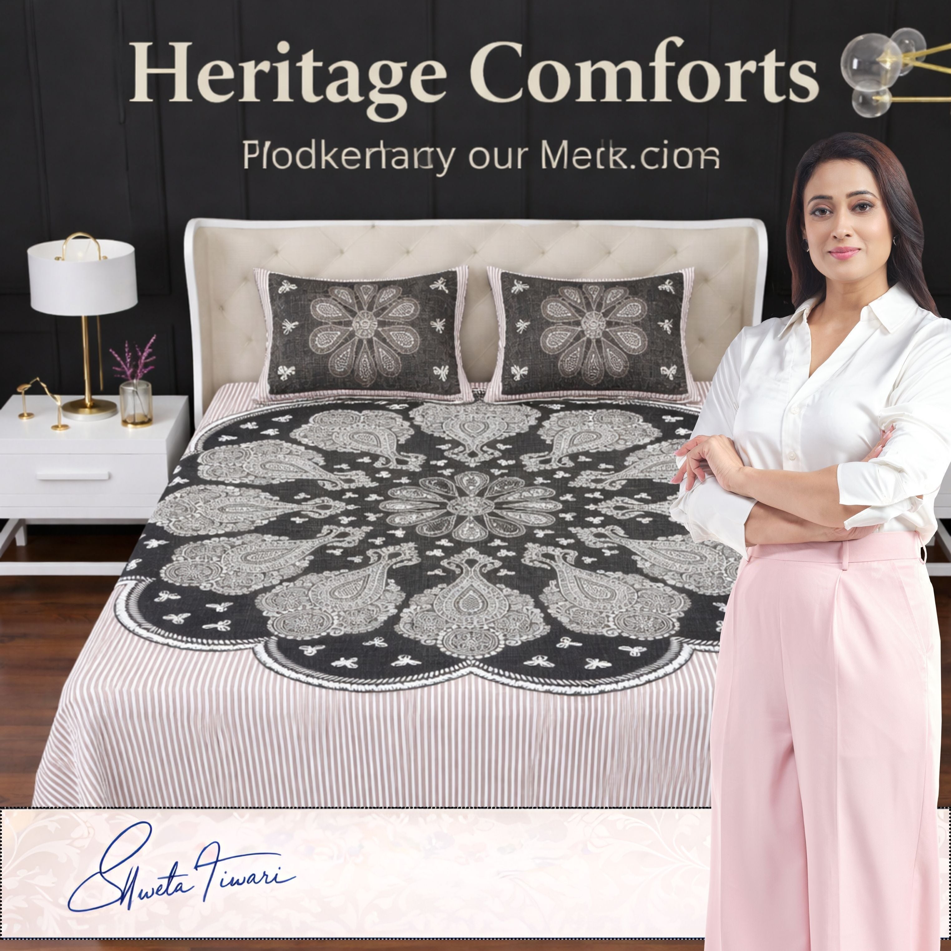 Cotton 244 TC Printed King Size Bedsheet with 2 Pillow Covers – Premium Soft Flat Bed Sheet (Multicolor)