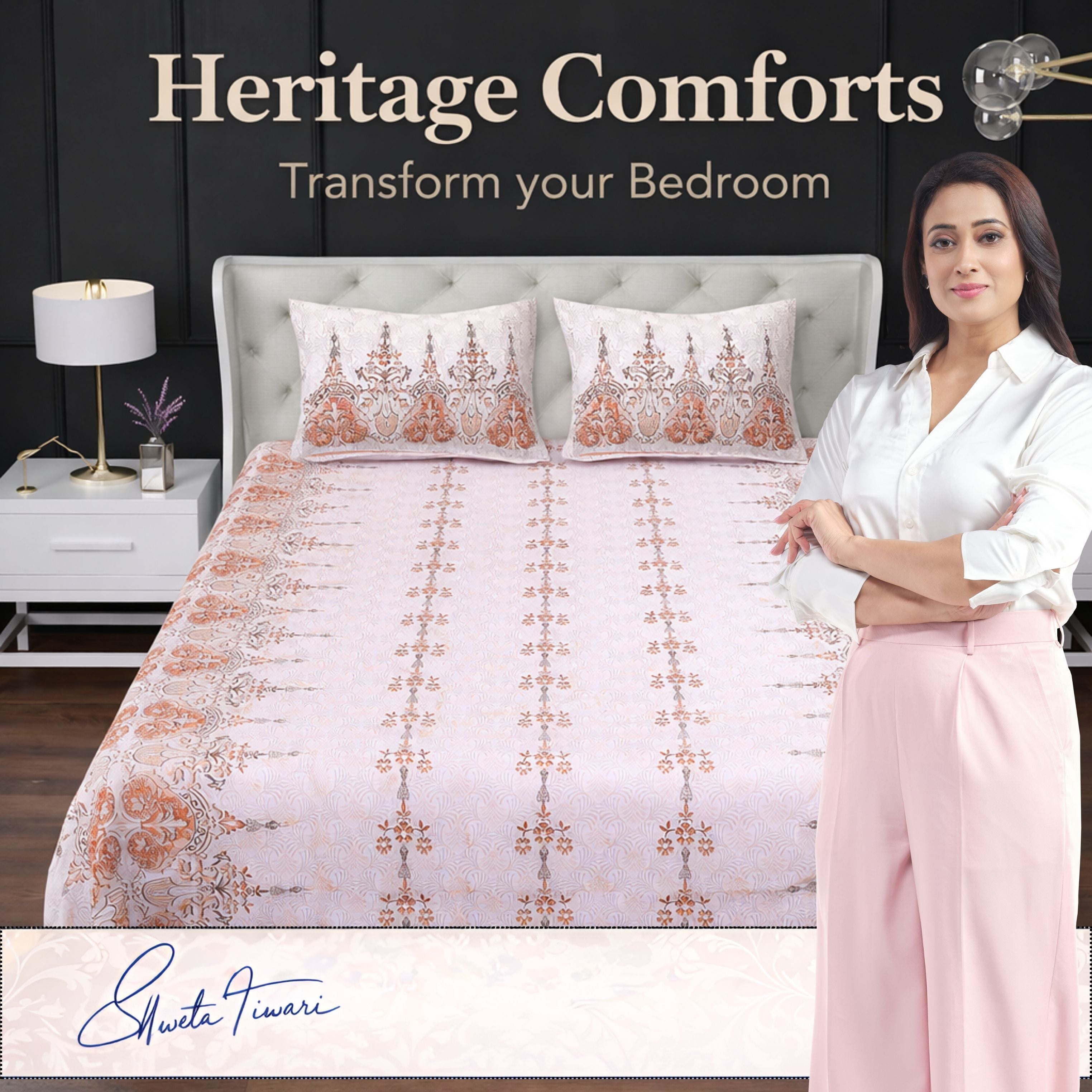 Cotton 244 TC Printed King Size Bedsheet with 2 Pillow Covers – Premium Soft Flat Bed Sheet (Multicolor)