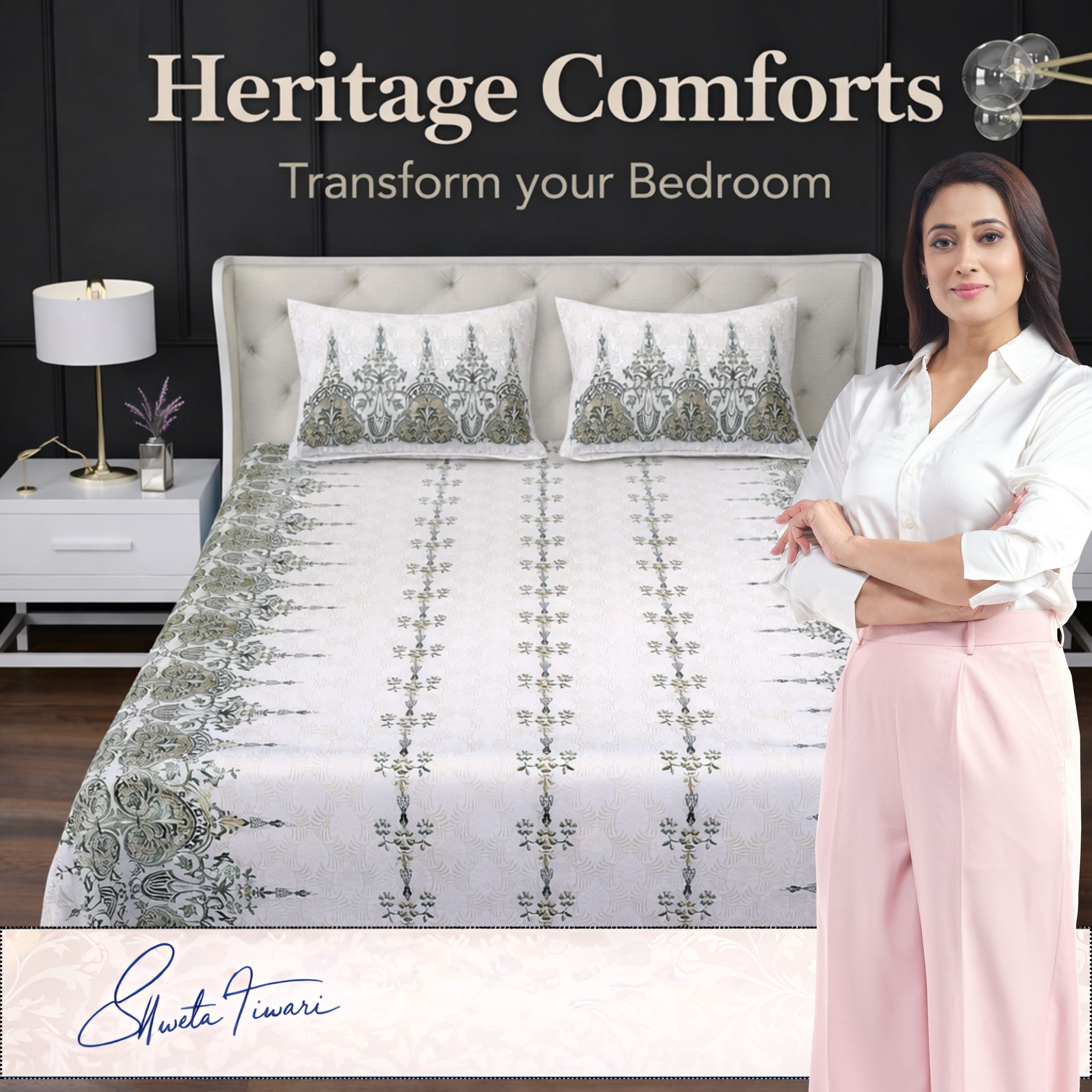 Cotton 244 TC Printed King Size Bedsheet with 2 Pillow Covers – Premium Soft Flat Bed Sheet (Multicolor)