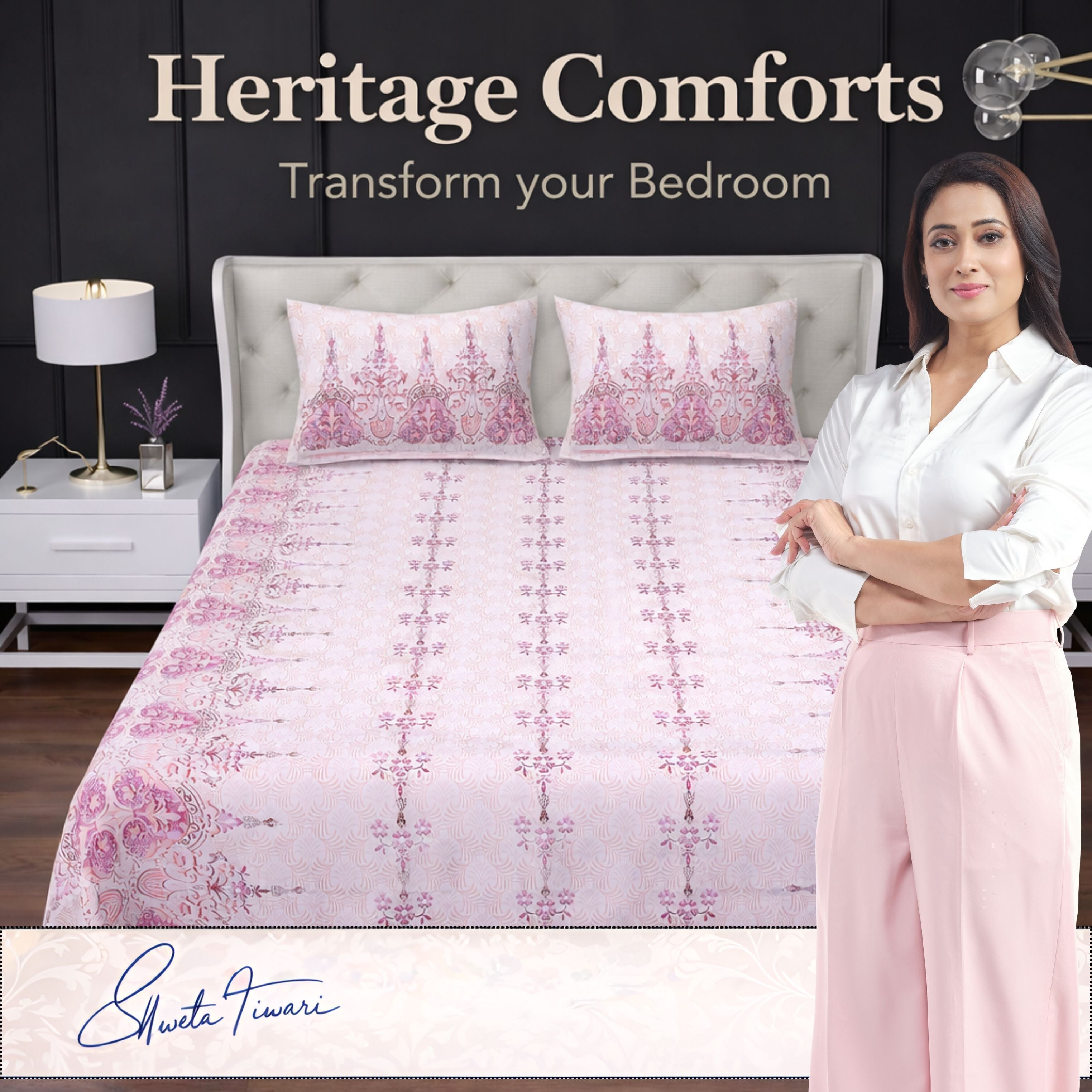 Cotton 244 TC Printed King Size Bedsheet with 2 Pillow Covers – Premium Soft Flat Bed Sheet (Multicolor)