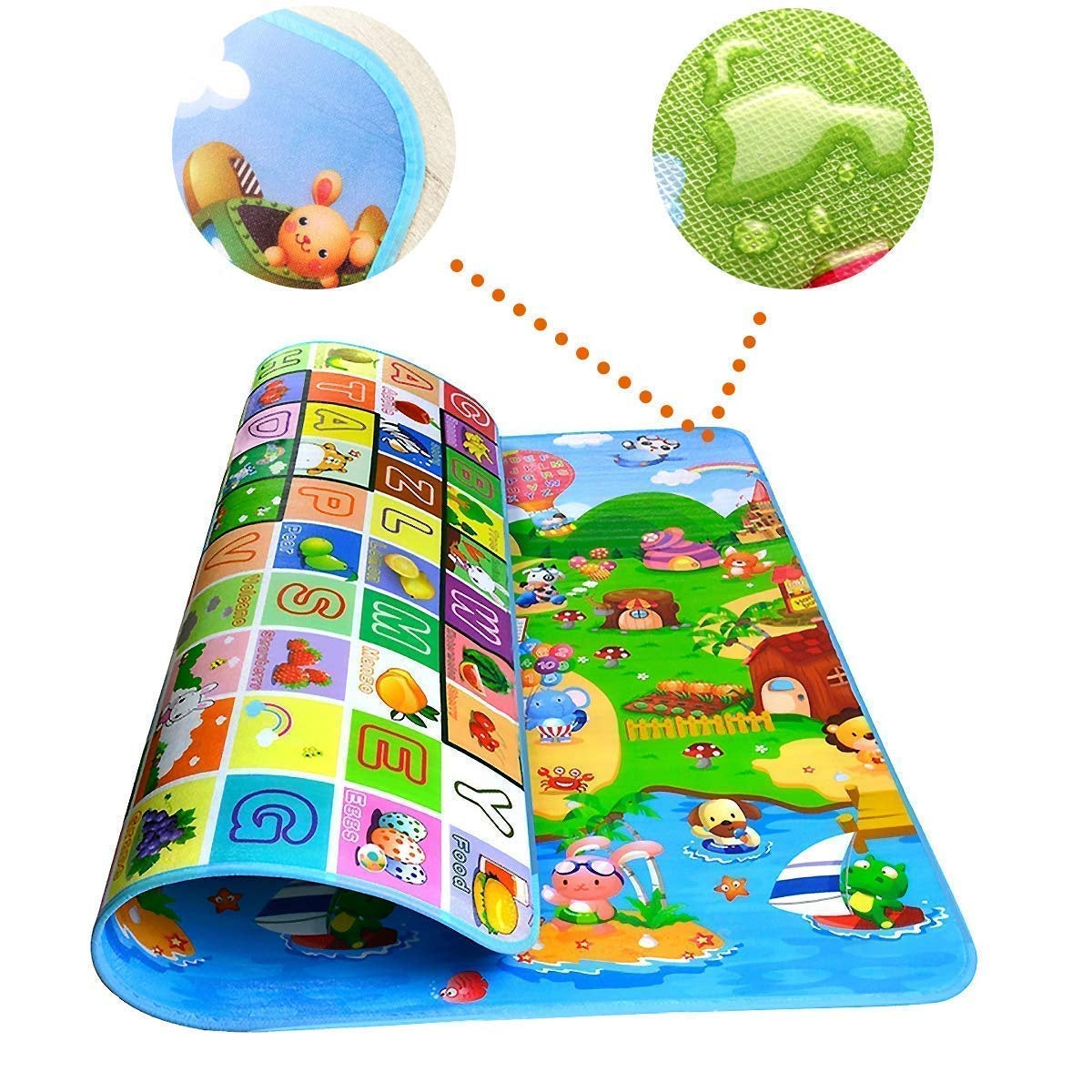 Double Sided Waterproof Baby Playing Mat | 6x4 Feet (1 Pc)