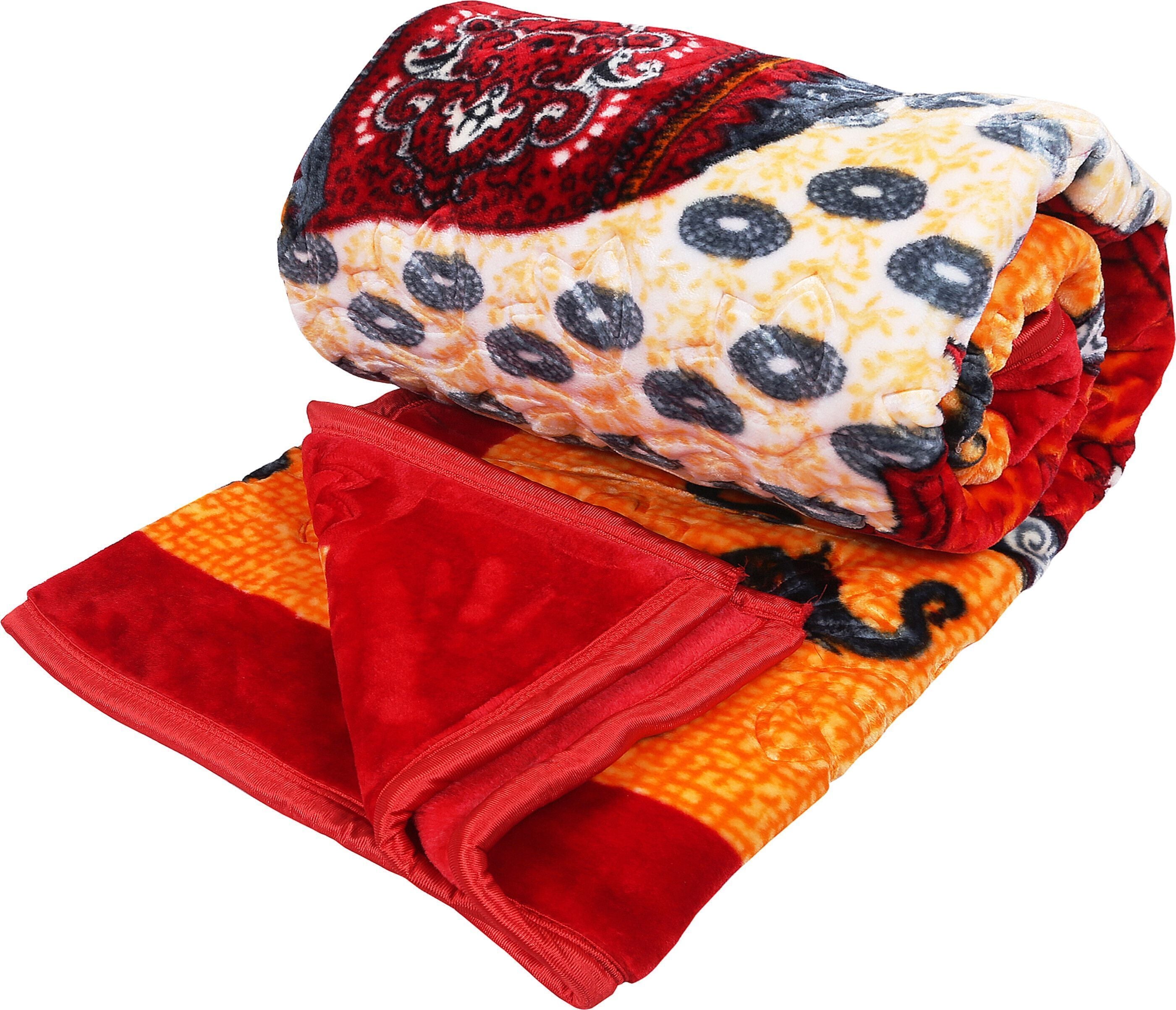 Elephant Printed Double Mink Heavy Blanket