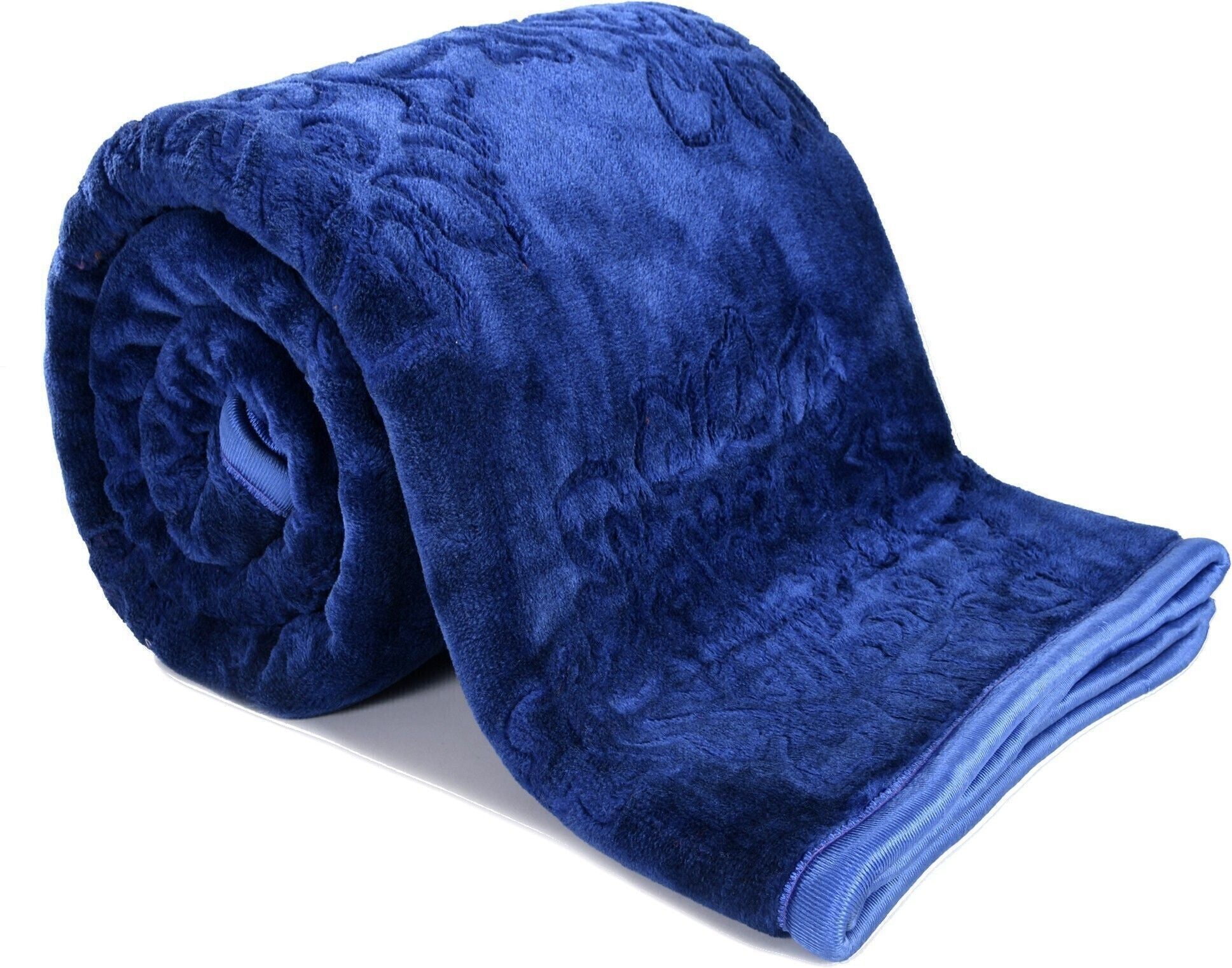 Floral Single Mink Heavy Blanket (Microfiber, Purple)