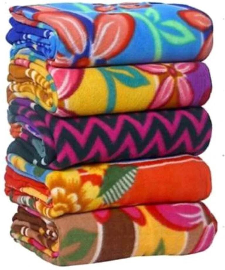 Pack Of 5 Printed Single Fleece
