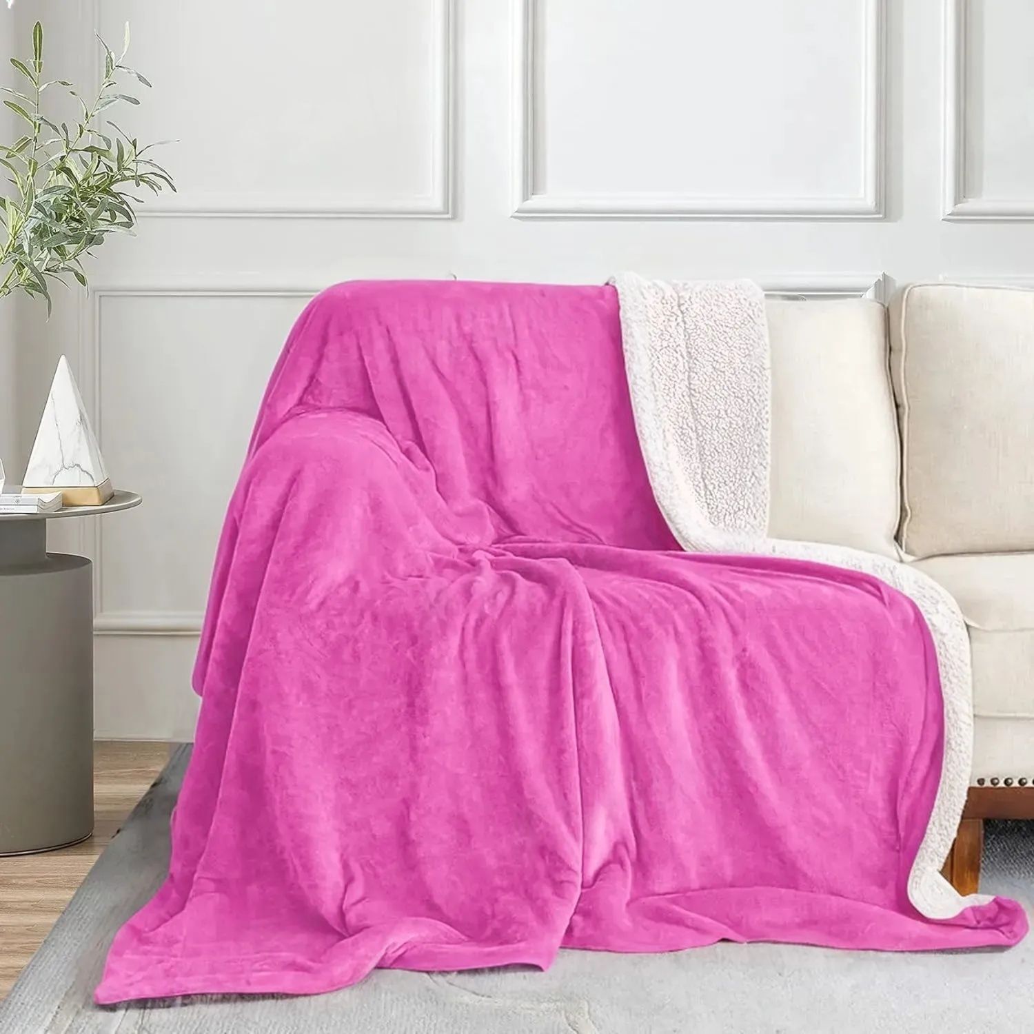 Sherpa Pink & White