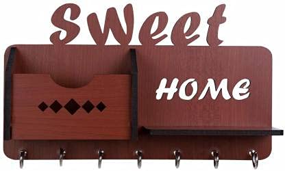 Sweet Home Mobile Charging Box Wooden Key Holder
